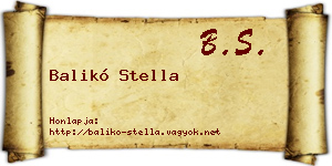 Balikó Stella névjegykártya